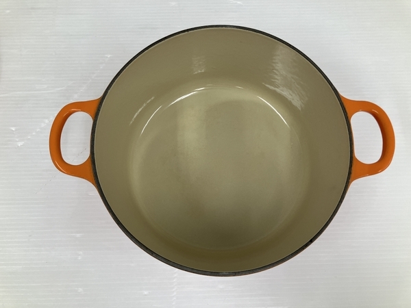 Le Creuset ル クルーゼ COCOTTE RONDE 22cm オレンジ 両手鍋 中古 良好 O8664736_画像4