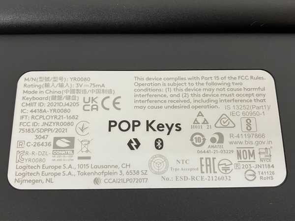 logicool K730YL POP KEYS ワイヤレスメカニカルキーボード 中古 良好 T8665975_画像9