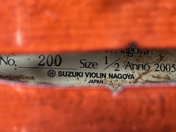 Suzuki No.200 Anno 2005 1/2サイズ バイオリン ハードケース付 楽器 中古 C8617883の画像8