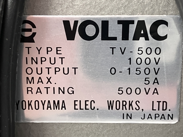 VOLTAC TV-500 変圧器 中古 Y8676046_画像2