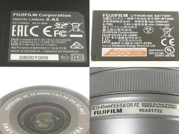 FUJIFILM X-A5 XC15-45 レンズキット ミラーレス一眼カメラ 中古 Y8675325_画像3