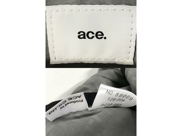 ace. ショルダー バッグ ファッション グレー系 中古 F8684901_画像10