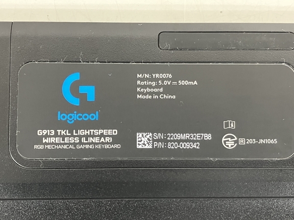 Logicool ロジクール G913 TKL LIGHTSPEED WIRELESS GAMING KEYBOARD ワイヤレス キーボード PC周辺機器 中古 K8670393_画像7