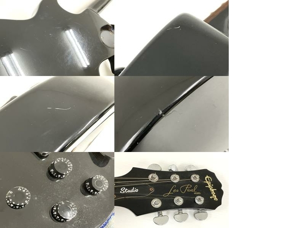 epiphone les paul studio ギター ストラップ付き ギタースタンド付き 黒 楽器 中古 O8691458の画像9