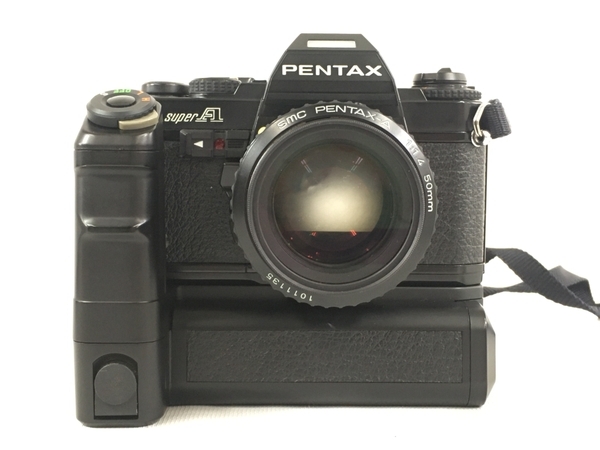 PENTAX super A motor drive A SMC PENTAX-A 50mm 1.4 レンズ付き フィルムカメラ ジャンク N8697678_画像3