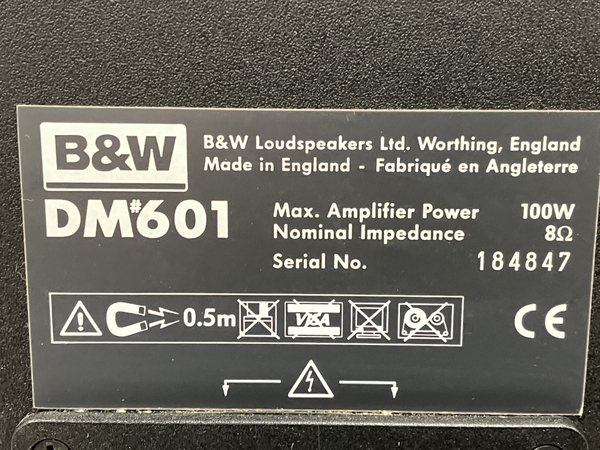 【動作保証】B&W DM601 スピーカー ペア 2ウェイ ブックシェルフ型 音響機材 中古 M8671950の画像7