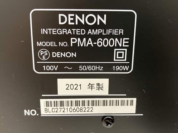 【動作保証】 DENON PMA-600NE プリメインアンプ リモコン付 2021年製 オーディオ 音響 デノン 中古 良好 C8656543の画像9