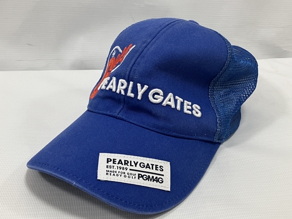 PEARLY GATES パーリーゲイツ キャップ 青 帽子 FR ファッション 中古 H8709080_画像1
