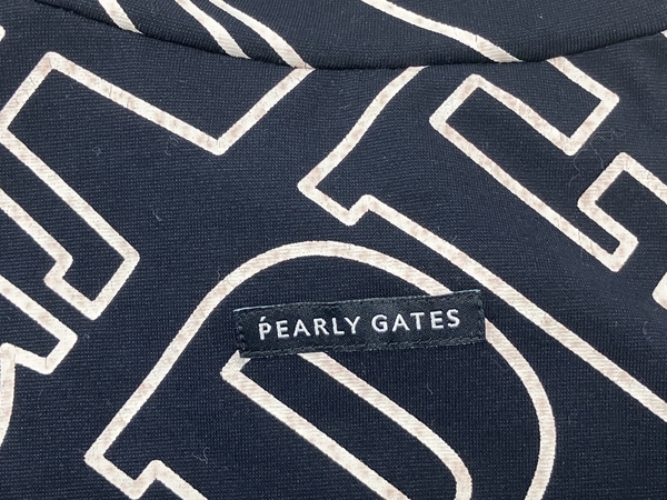 PEARLY GATES パーリーゲイツ 半袖 モックネック コットン ネイビー Tシャツ ファッション 中古 H8709074_画像6