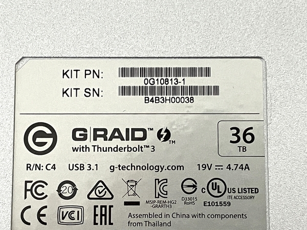 G-Technology G-RAID 外付け HDD 36TB 18TB RAID1 ミラーリング HDMI Thunderbolt 3 中古 良好 T8533286の画像10