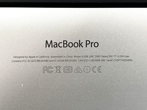 Apple MacBook Pro Retina 15インチ Mid 2015 ノート PC i7-4770HQ 2.20GHz 16 GB SSD 512GB Mojave 訳有 T8474313の画像9