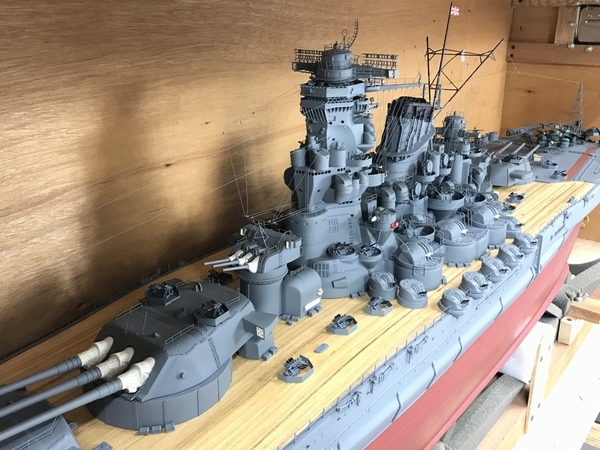 【引取限定】ウィングクラブ 1/144 スケール 戦艦大和 模型 大日本帝国海軍 BIGスケール 塗装済み完成品 中古 良好 直 F8606291の画像4