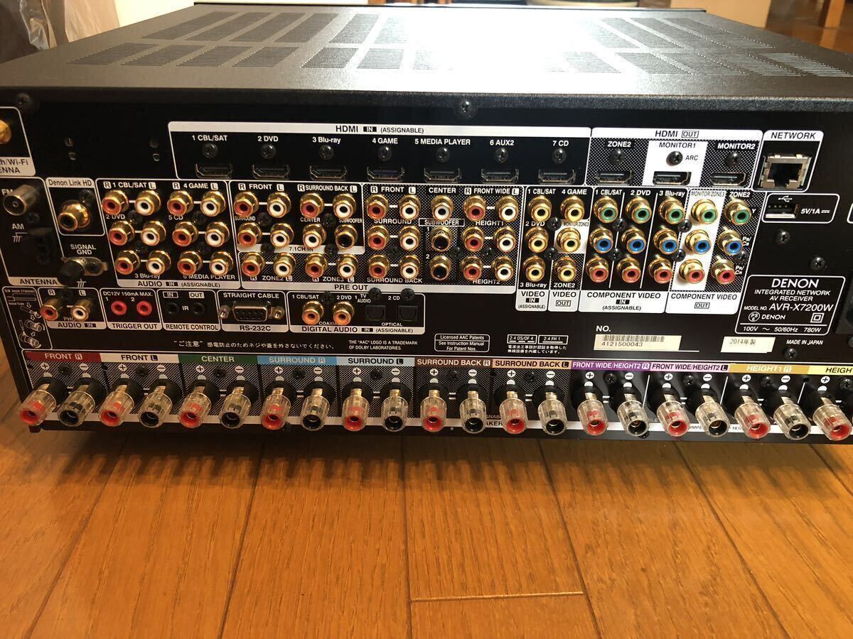 ★DENON 9.2ch AVR-X7200WA ★デノン サラウンドアンプ ATOMS対応 11.2chプロセッシング。プリアウト13.2ch分装備 中古美品。の画像5