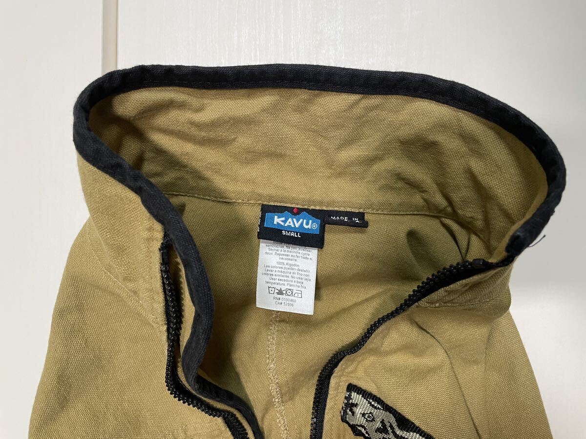 KAVU カブー フルジップ スロージャケット ベージュmadeinUSA Sサイズ 中古_画像8