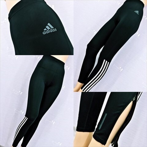 PE2-T78☆新品同様♪adidas/アディダス♪大きいOサイズ☆裾チャック有*スポーツロングタイツ※一番安価な送料はゆうパケットなら250円_大きいOサイズ♪