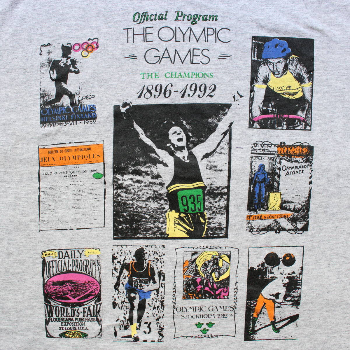 1992年 オリンピック Olympic ゲーム ヴィンテージTシャツ チャンピオン アート グラフィック サイクリング ランニング マラソン ユーロ_画像5