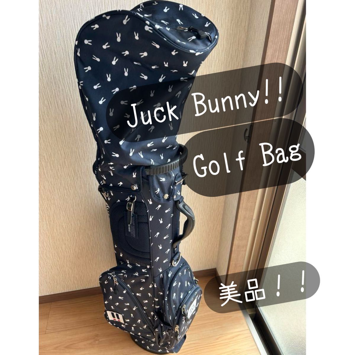 ジャックバニー　スタンドキャディバッグ　ゴルフ　パーリーゲイツ　キャディバッグ　紺色　ネイビー　うさぎ　jack bunny