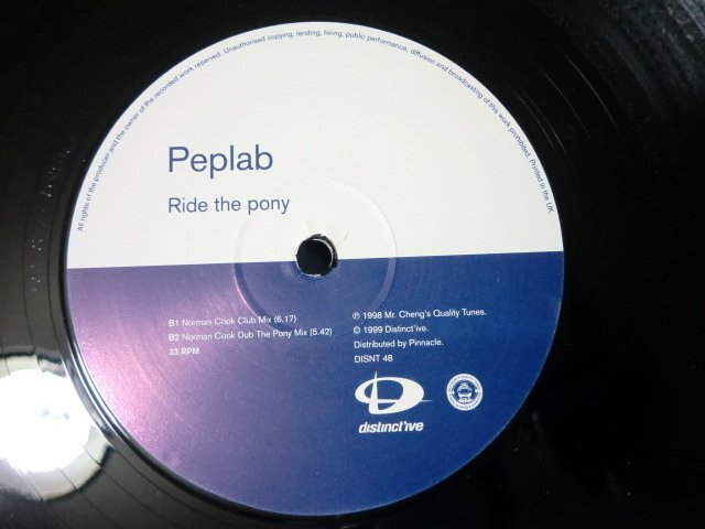 (E)何点でも同送料 LP/レコード/12”★Peplab / Ride The Pony (Norman Cook Mixes) / ファンキー・ヴォーカル・ハウス！_画像4