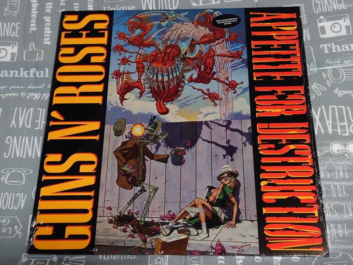 【USオリジナル 発禁ジャケット】GHS 24148 GUNS N' ROSES 「APPETITE FOR DESTRUCTION」 LPレコード【ジャンク】_画像1