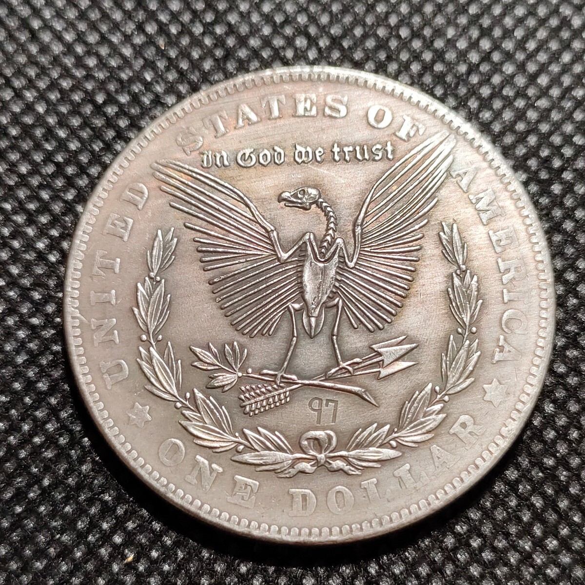 4013　アメリカ古銭　ルンペン　約38mm　イーグル　チャレンジコイン　コイン　アンティーク　ホーボー_画像2