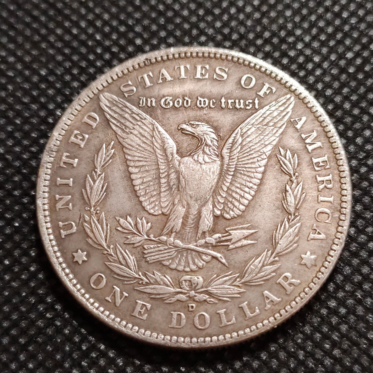 4126　アメリカ古銭　ルンペン鍍銀銀貨　約38mm　イーグル　チャレンジコイン　コイン　アンティーク　ホーボー_画像2