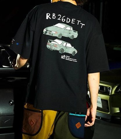 送料無料 新品 go slow caravan x NISSAN ゴースローキャラバン 日産自動車 スカイライン GT-R NISMO ビッグシルエット Tシャツ 黒 3 Mの画像7