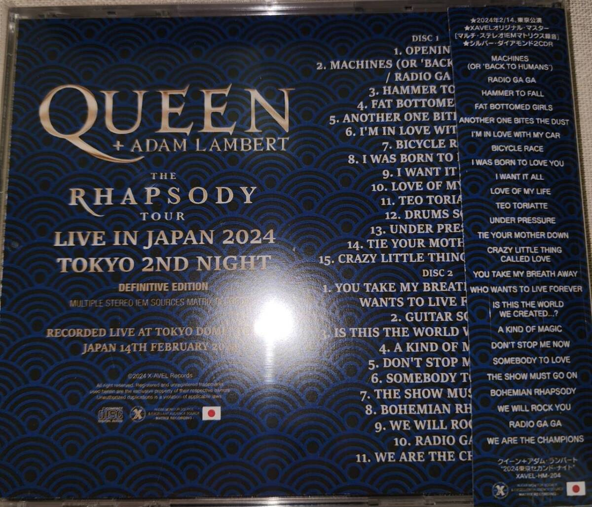 Queen + Adam Lambert (2CD) The Rhapsody Tour Live in Japan 2024 Tokyo 2nd Night 通常盤_画像2