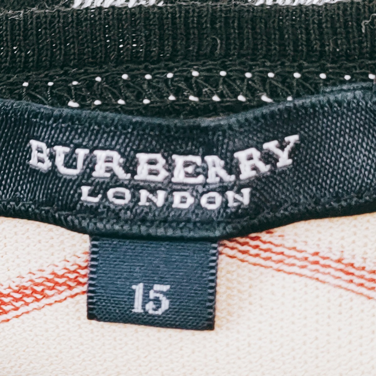 【美品】BURBERRY LONDON バーバリー ロンドン 半袖Tシャツ サイズ15 ロゴ ベージュ チェック トップス シャツ カットソー 衣類 A-4_画像8