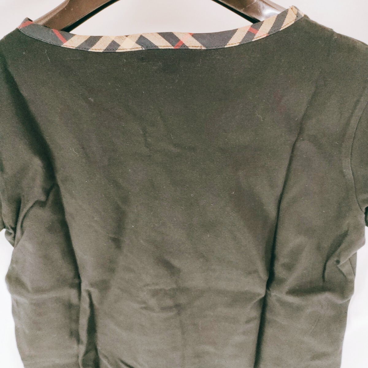 【タグ付き 未使用】BURBERRY LONDON バーバリー ロンドン 半袖Tシャツ サイズL シンプル ロゴ ブラック チェック トップス カットソー A-3_画像5