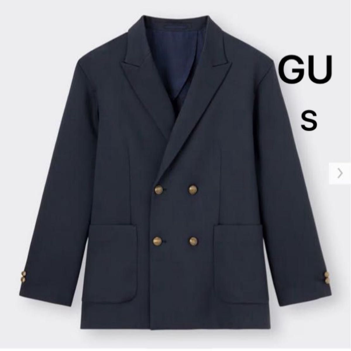 GU ジーユー ダブルブレストジャケット ネイビー Sサイズ GU ジーユー ダブルブレストジャケット ネイビー Sサイズ