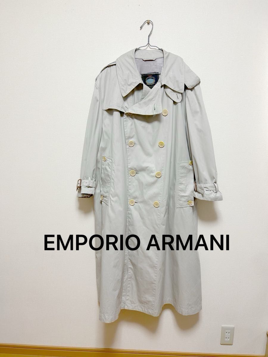 EMPORIO ARMANI エンポリオアルマーニ　トレンチコート　メンズ　グレー　レトロ　ヴィンテージ