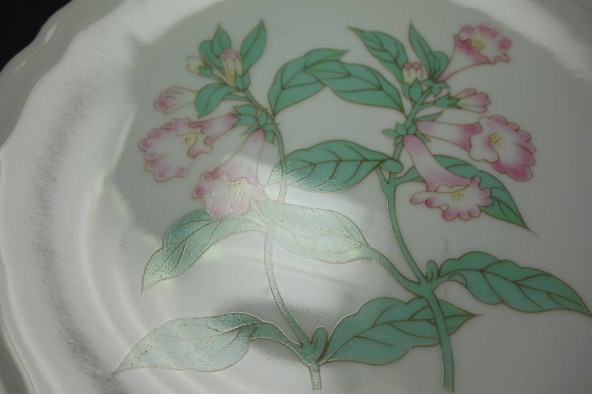昭和期　JAPAN　ホタルブクロ（蛍袋）　上品　茶菓子皿　陶磁器研究_画像2