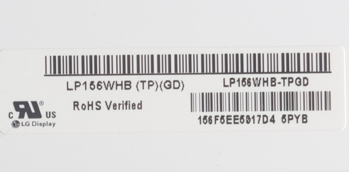 ☆訳あり 液晶パネル 15.6インチ(非光沢)： LG Display LP156WHB(TP)(GD) 1366X768：30pin_ネームプレート部拡大