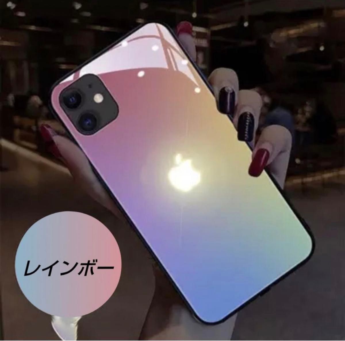 光る iphone14 ピンクグラデーション ケース LED led 発光 人気商品 トレンド 韓国 安い 本体連動 カラフル