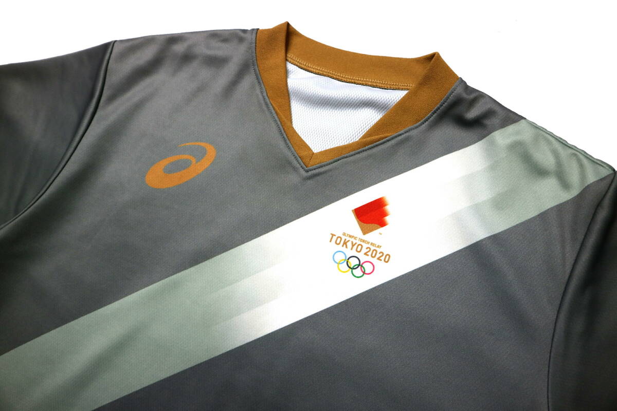 程度良好！◆アシックス製 2020東京オリンピック 聖火リレー ドライTシャツ◆Lサイズの画像3