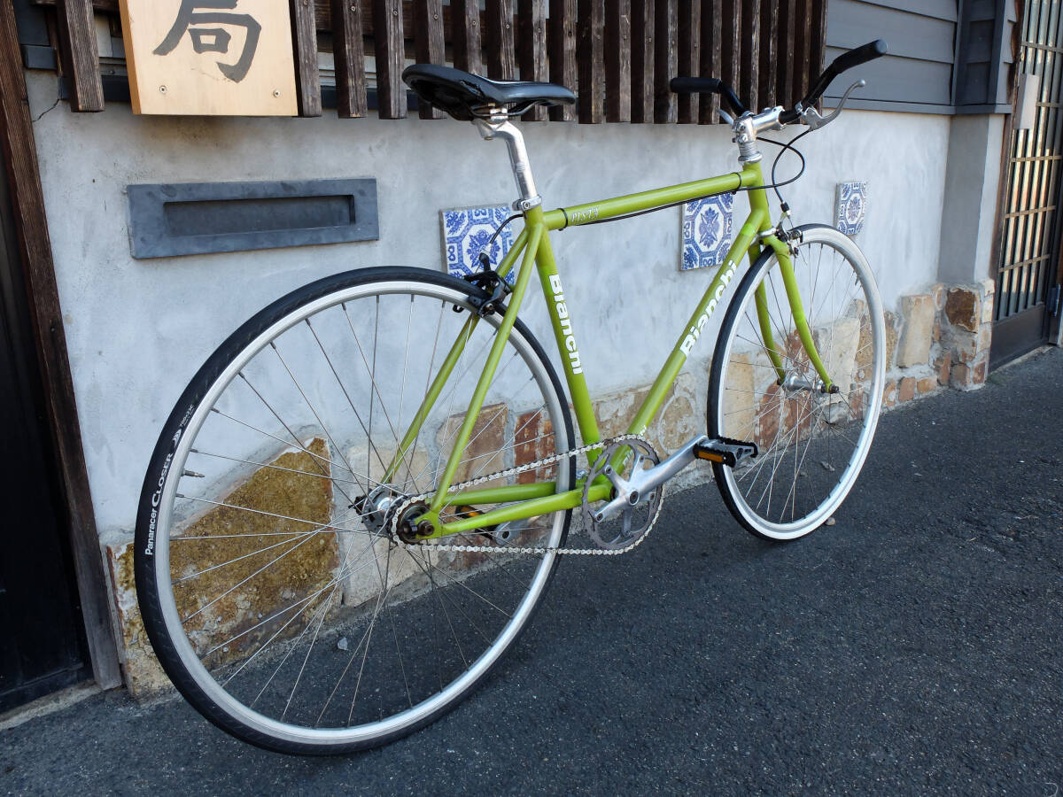 Bianchi Pista ビアンキ・ピスタ 街乗りピスト 前後ブレーキ付き/固定ギアとフリーギアの両切りハブ 700C クロモリの画像3