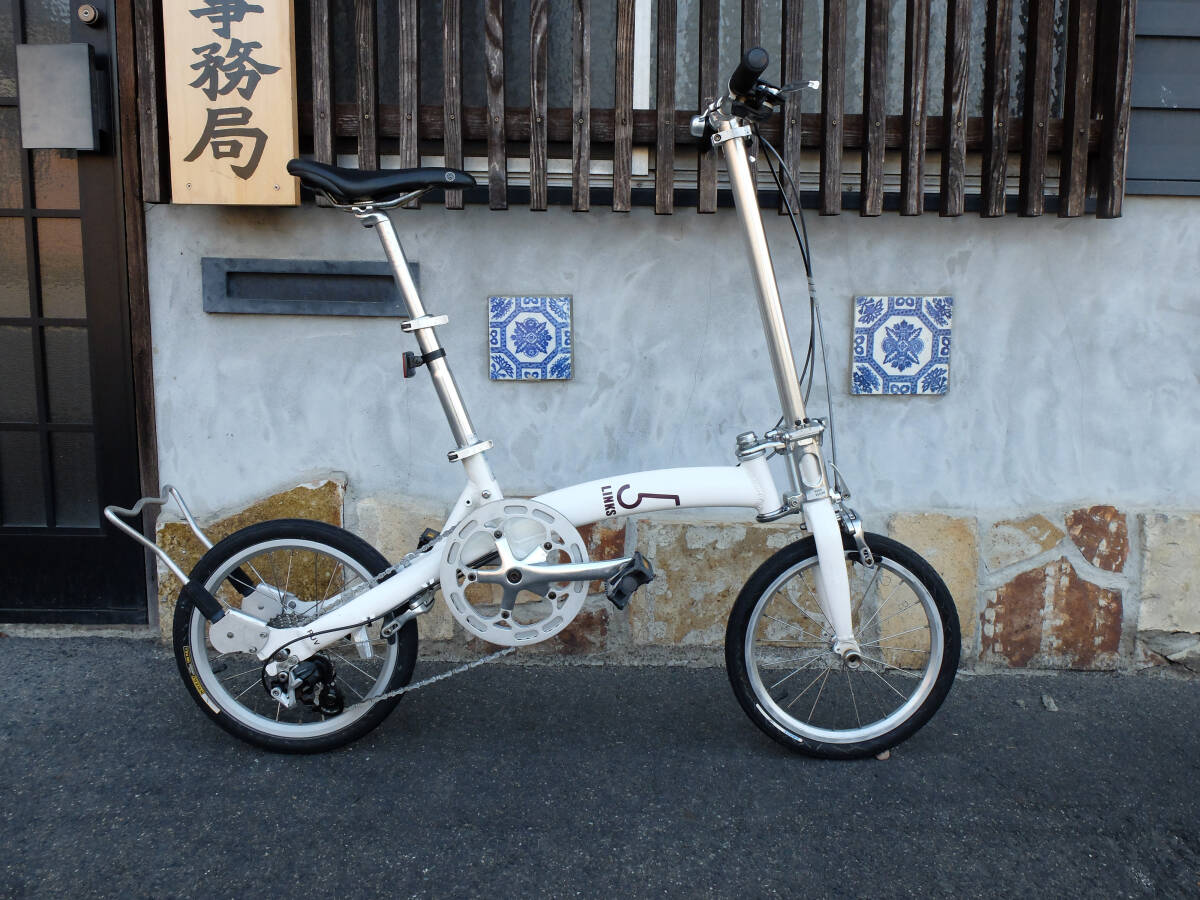 5LINKS Folding bike PUV ファイブリンクス/グッドデザイン賞の初期型と同デザインフレームで16インチホイール/シマノCapreo9ｓ/2013年頃