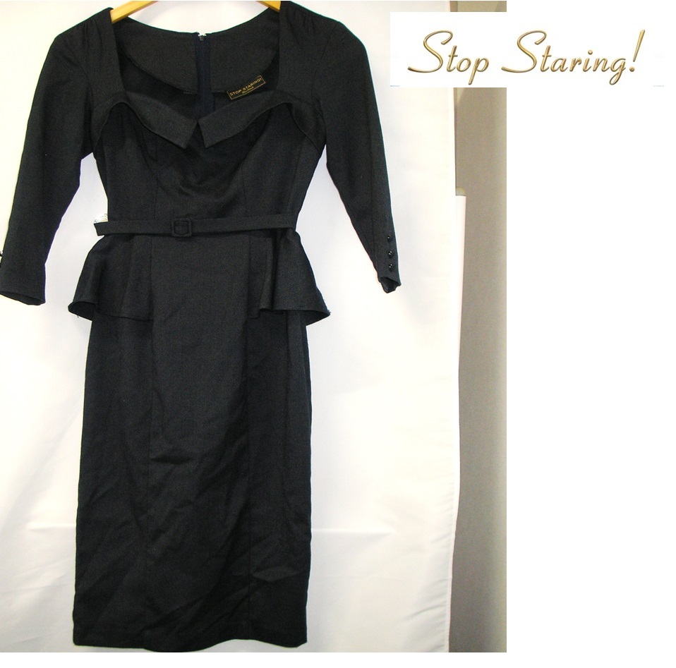 STOP STARING　(ストップスターリング） ドレス　ワンピース　スカート　Sサイズ　ミニスカート　ブラックデニム　デニムミニワンピース