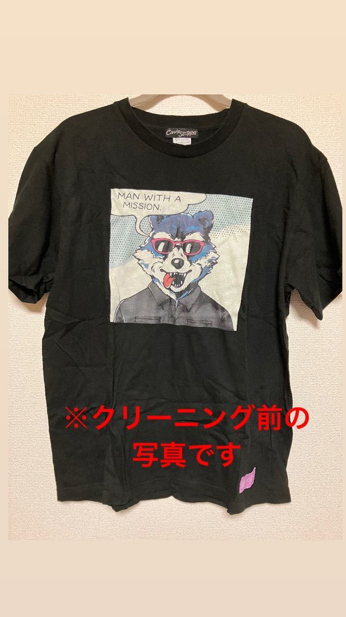 【クリーニング済】MAN WITH A MISSION マンウィズ キャンディストリッパー コラボ Tシャツ 黒 タナカ カミカゼ ジャンケン MWAM グッズ_画像2