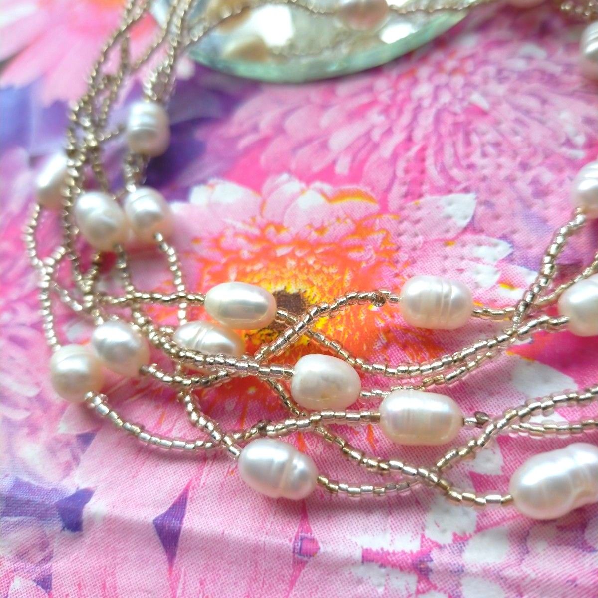 ★綺麗★【淡水本真珠】本物の上品さ可愛さ！美しい本真珠 淡水真珠ネックレス  淡水パール