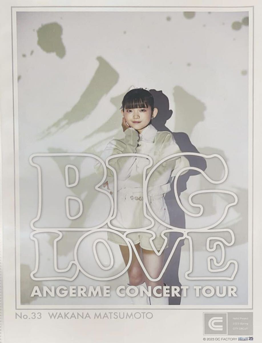 【松本わかな・33】コレクションピンナップポスター ピンポス Hello! Project ANGERME CONCERT TOUR「BIG LOVE」_画像1