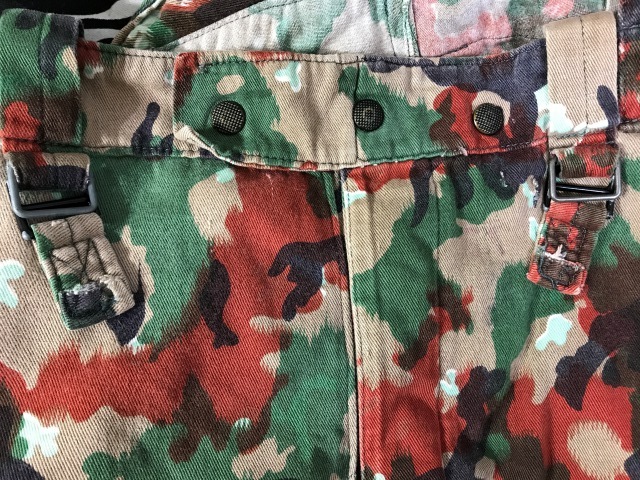 r2_2840y the truth thing Switzerland army M-70 overall military pants Alpen camouflage -ju suspenders attaching button fly camouflage W50