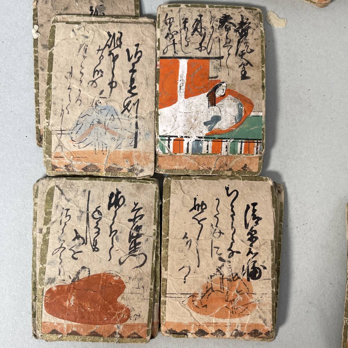  Hyakunin Isshu cards Edo period handwriting .... old . card autograph B3