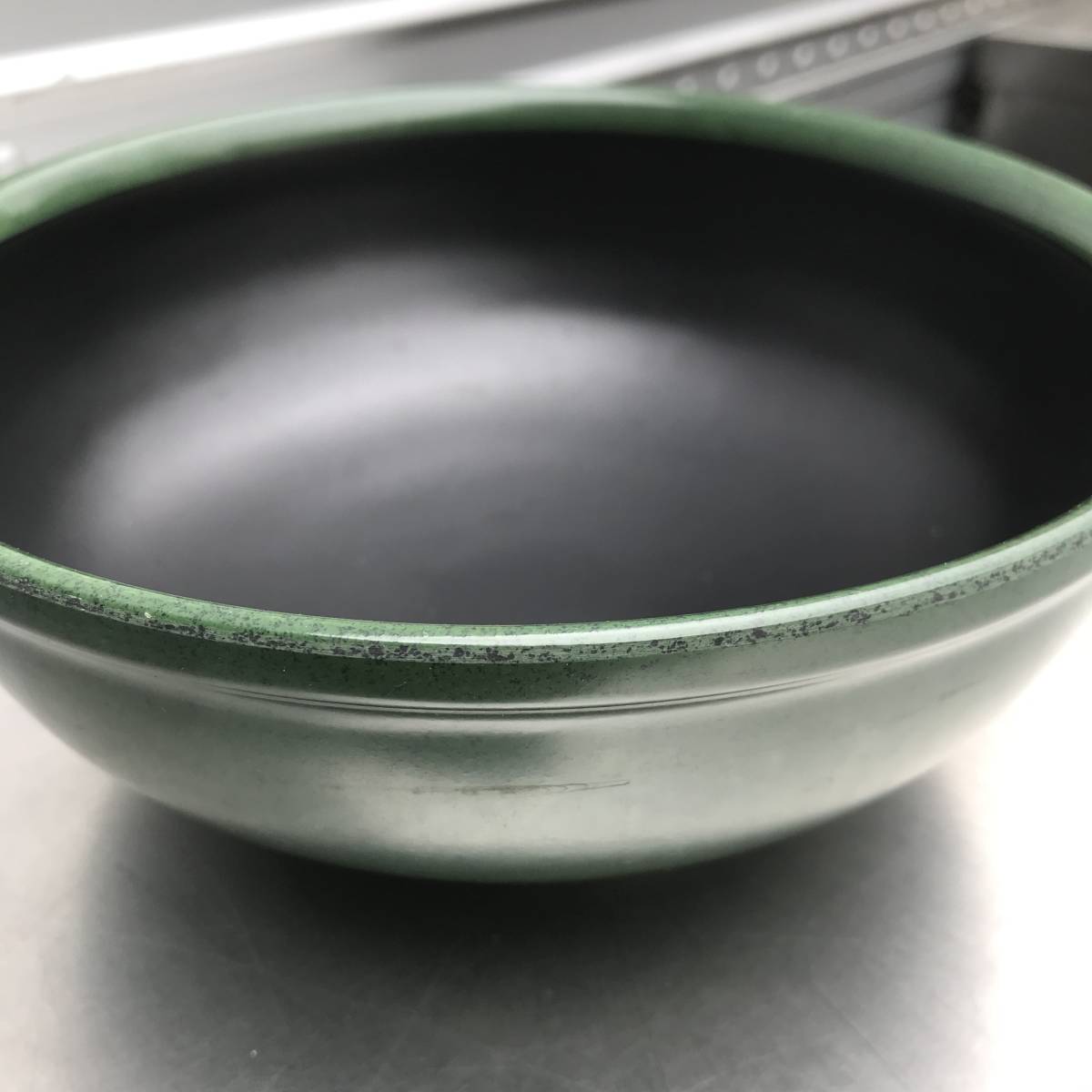 国際化工 メラミン食器 空草土シリーズ 丼 麺鉢 大 A30 グリーン/黒 20個セットの画像9