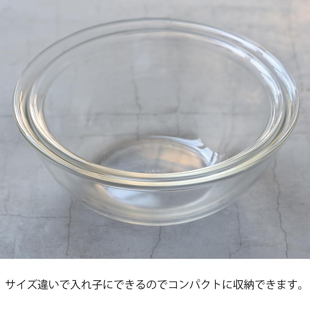 HARIO(ハリオ) 耐熱ガラス製 浅型 ボウル 2個セット 2000ml 2500ml BUONO kitchen マルチ ボール クリア 日_画像4