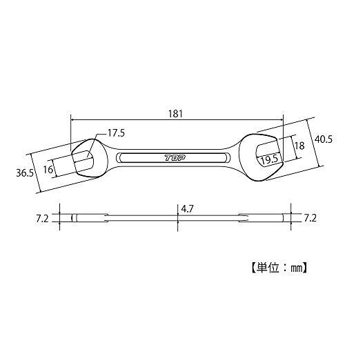 トップ工業 (TOP) ライナー スパナ ヤリ型 16x18mm 軽量 薄型 鍛造 L-16x18 燕三条 日本製_画像5
