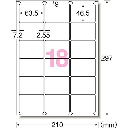 エーワン ラベルシール 宛名 ラベル 用紙 作業しやすい加工 18面 22シート 72218_画像2