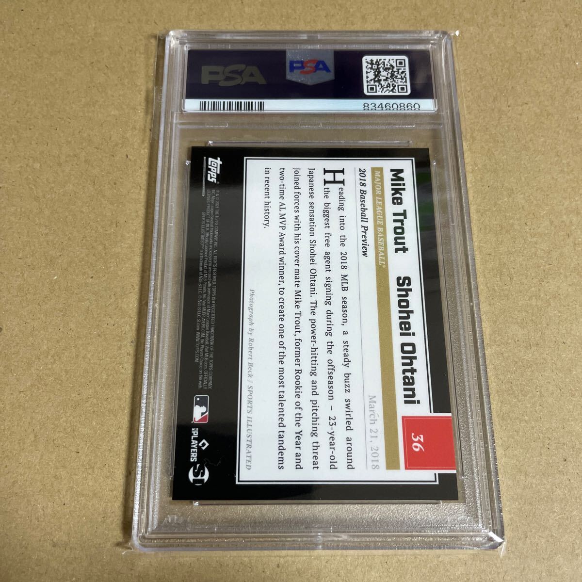 【PSA10】GEM MINT 2021 Topps x Sports Illustrated 大谷翔平 マイク・トラウト MVP 2018 Cover #36 SHOHEI OHTANI MIKE TROUT Topps Now_画像2