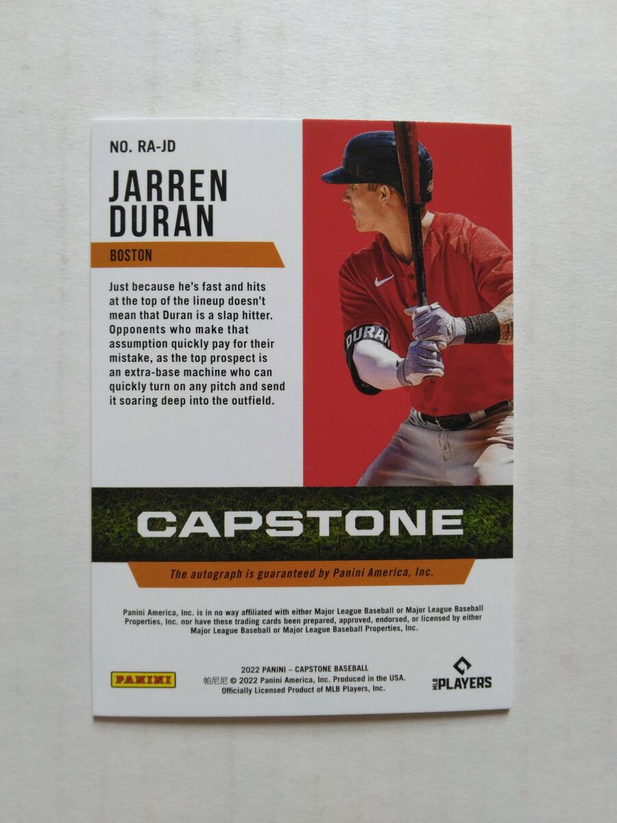 JARREN DURAN（レッドソックス、WBCメキシコ代表）2022 Panini Capstone　ルーキー直筆サインカード　81/99_画像2