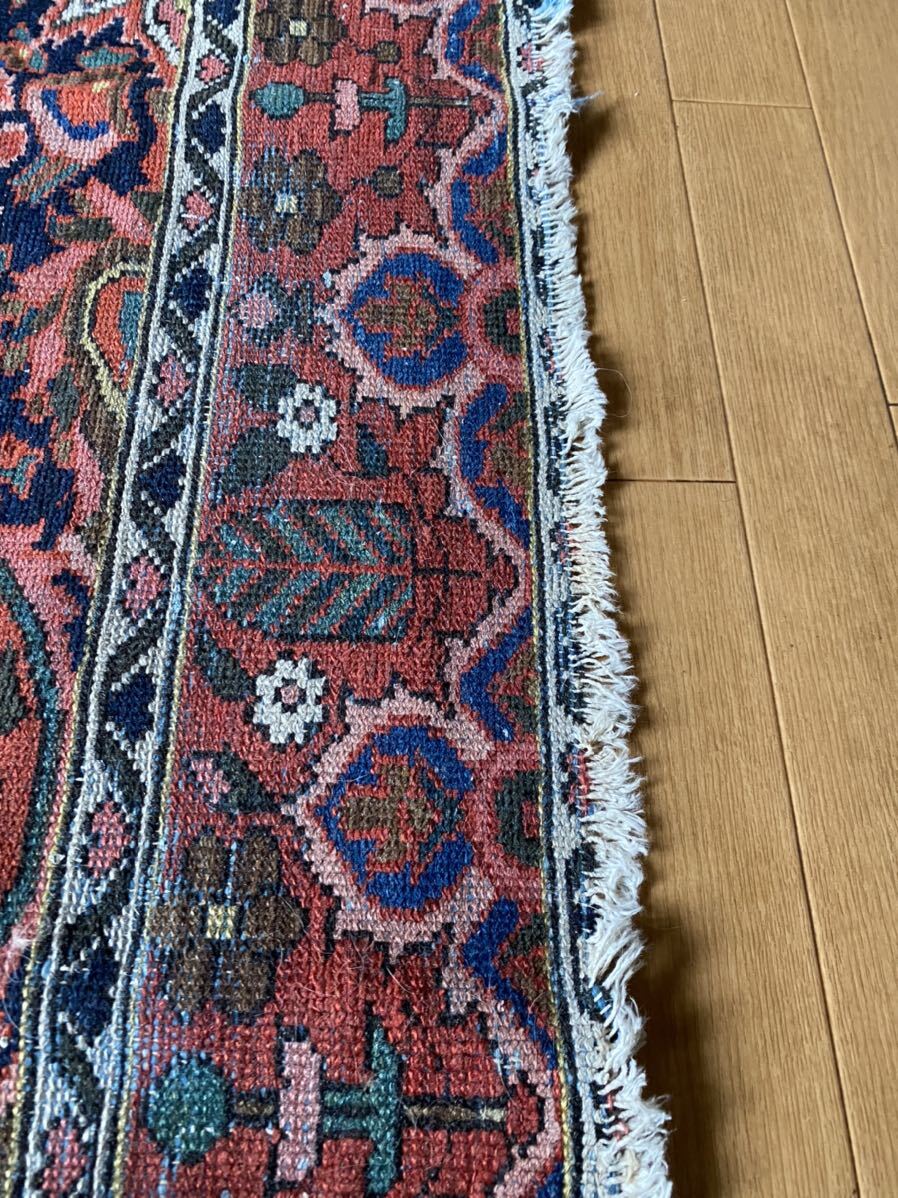 アンティークのバクティアリ絨毯/使いやすい203×143ゴージャスな総草木染の質の良いベルベットの様なペルシャ絨毯/破格よりスタート！_画像9